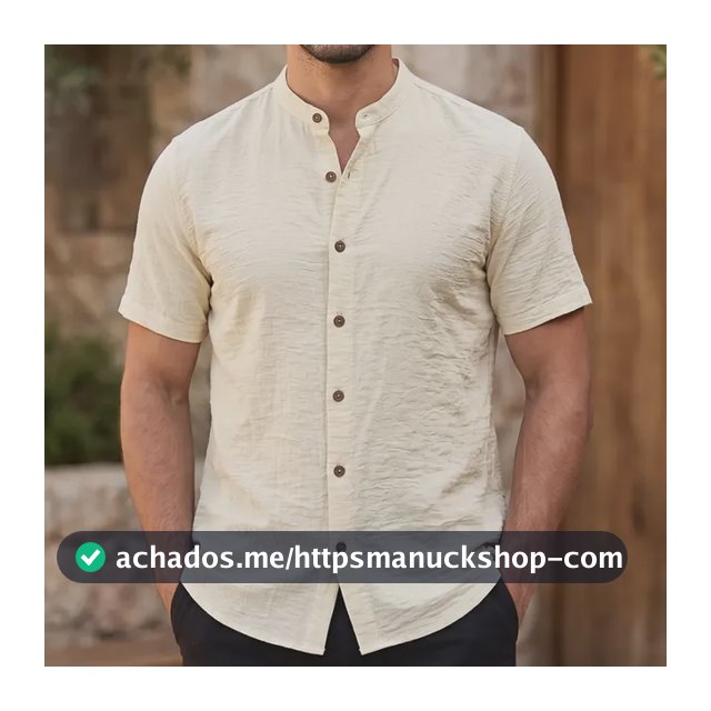 Camisa Gola Padre Masculina Manga Curta Social Verão Festa