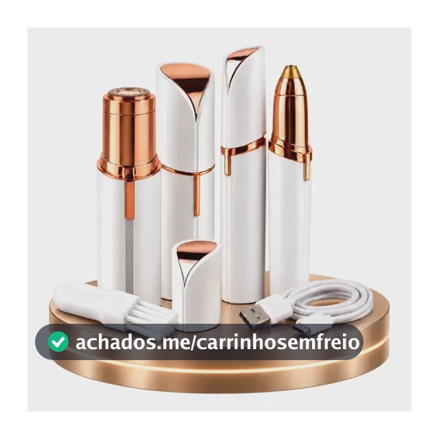 Kit Caneta Depiladora Sobrancelha + Batom Depilador Buço Recarregável Profissional Designer Facial Campus Ecom