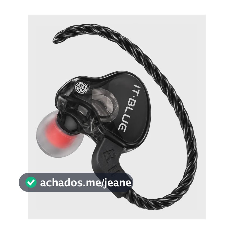 Fone De Ouvido Retorno In Ear It-blue Le-0275 Hi-fi P2 P3 Preto
