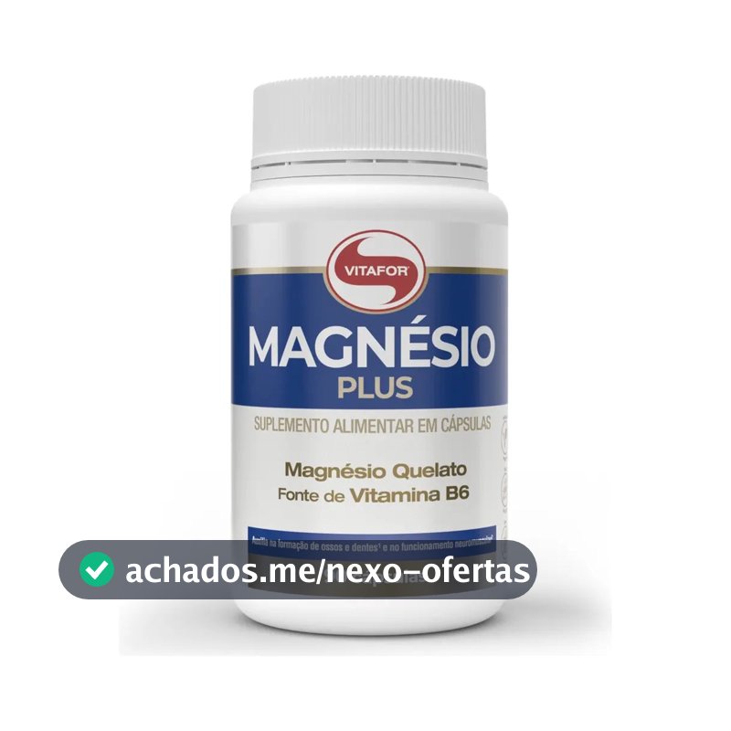 Bisglicinato De Magnésio Vitafor Magnésio Plus 90 Capsulas Sem Sabor