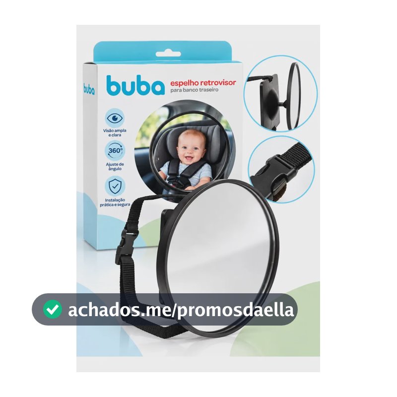 Retrovisor De Bebe Conforto Buba Espelho Interno Redondo