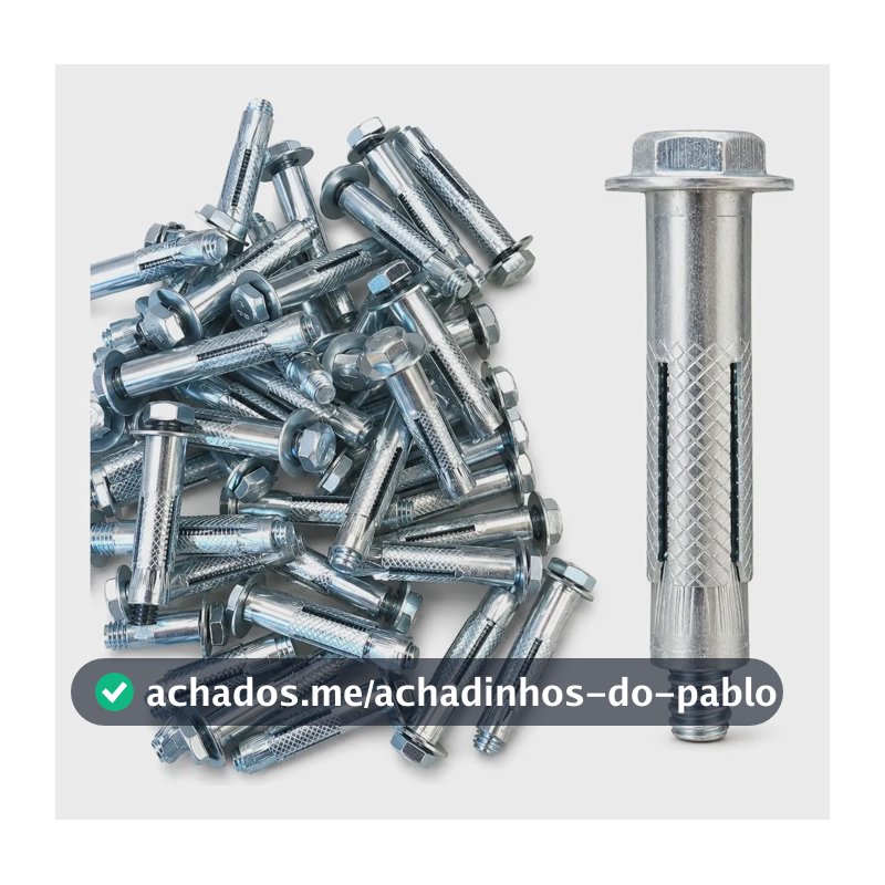 Kit 50 Chumbador Parabolt Cba 1/4x2 Pol Furo 10mm Prateado