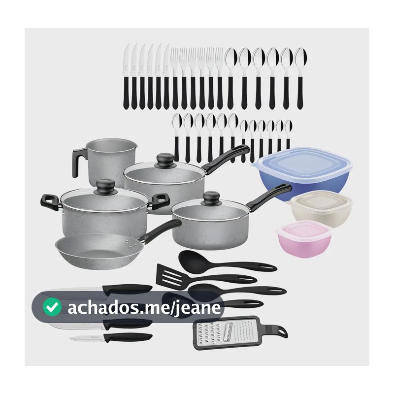 Kit Cozinha 47pcs Cinza Rev Antiaderente Tramontina