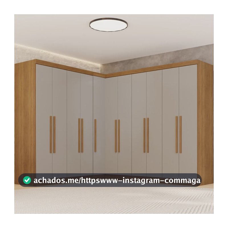 Guarda-roupa Casal Modulado Canto 11 Portas 4 Ga Multimóveis Cinamomo/off White
