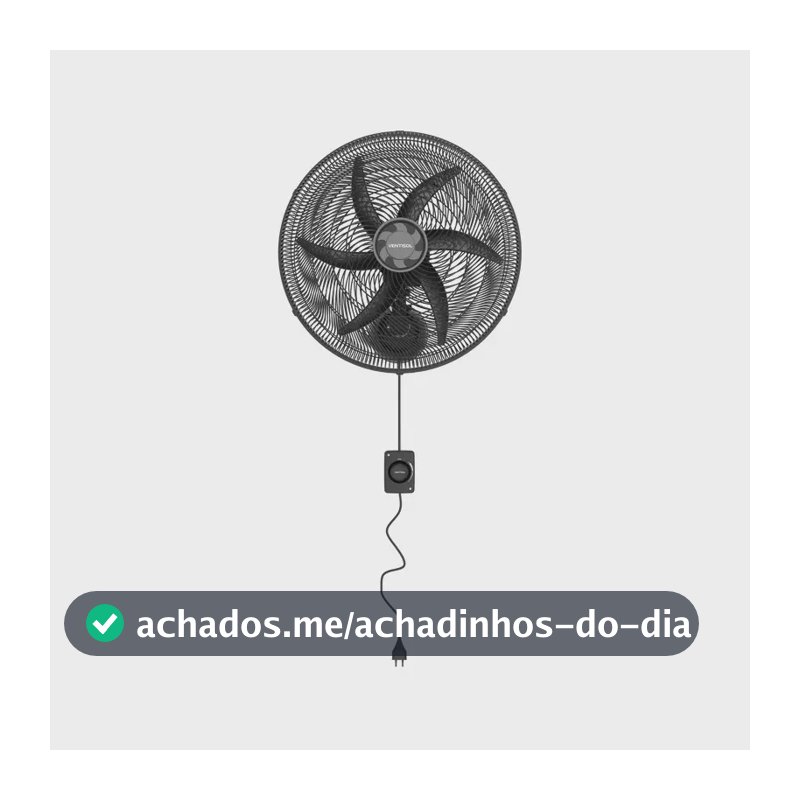 Ventisol Ventilador De Parede Monta Fácil 50cm Preto
