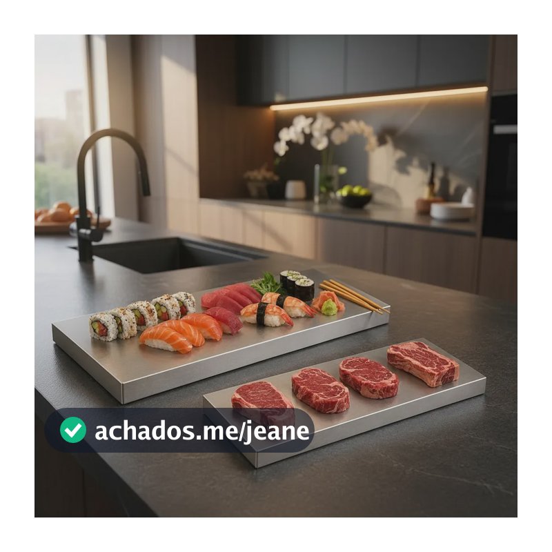 Kit Pista Fria Inox 50cm + 80cm Buffet Expositor Alimentos Térmica
