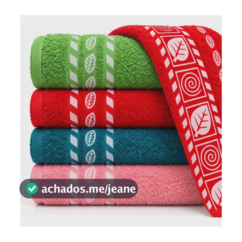 Kit 4 Toalhas De Banho Jacquard Gigante Premium 75x1,40 Multicolorido Folhas