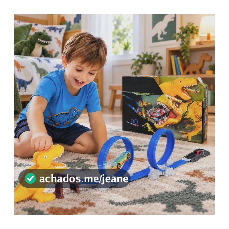Pista De Carrinho Dinossauro Looping Veloz Radical Lançador Colorido
