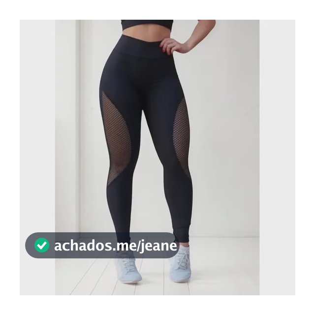 Calça Arrastão Legging Detalhe Rede Academia Fitness Suplex