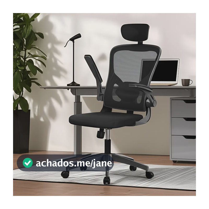 Cadeira de Escritório Ergonômica Python Fly com Cabide, Apoio de Cabeça e Suporte Lombar