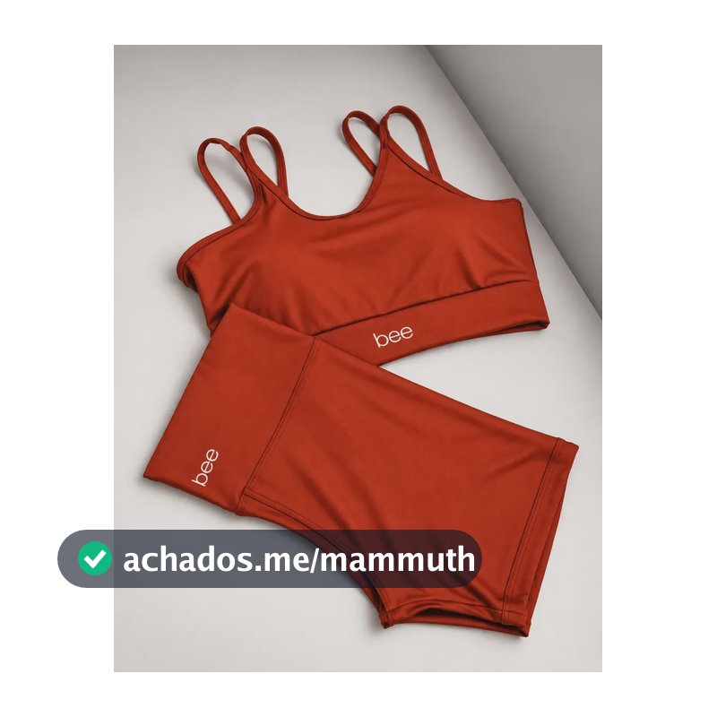 Conjunto Fitness Bee Top Cropped E Short Premium Feminino Terracota Liso M