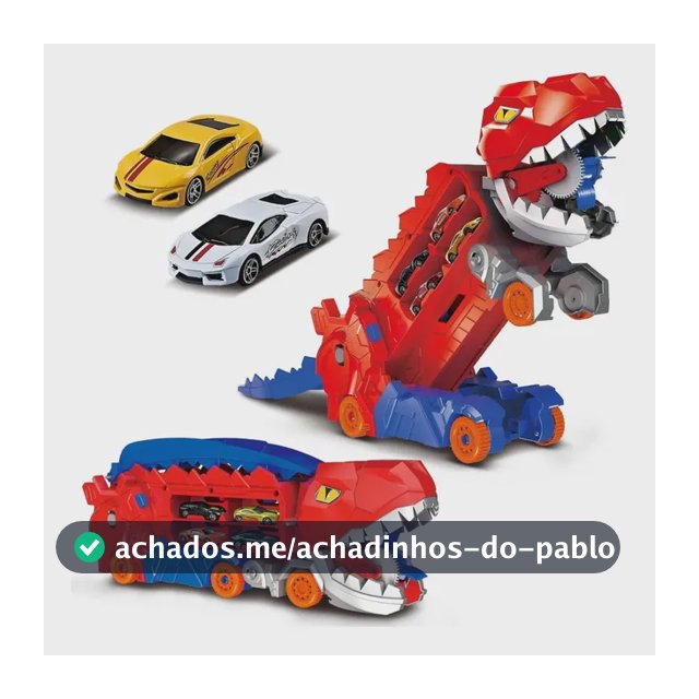 Caminhão Dinossauro Pista Com Carrinhos Maleta Transporte Cor Vermelho