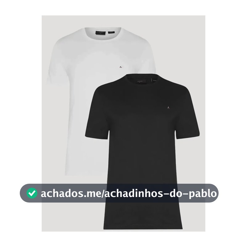 Kit Camisetas Aramis Basic Lisa Preta/branca Preto/branco M/m