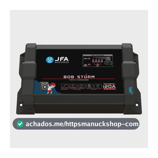 Fonte Carregador JFA Bob Storm 120A Bivolt Preto Projetos de Som