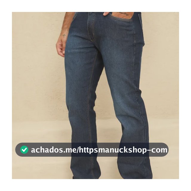 Calça Jeans Masculina Corte Reto Tradicional Elastano