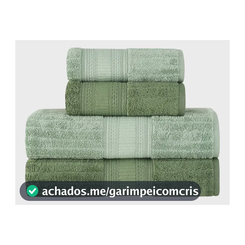 Jogo de Toalhas Buddemeyer Atena Fio Penteado Banho Verde/Verde Claro 4 peças