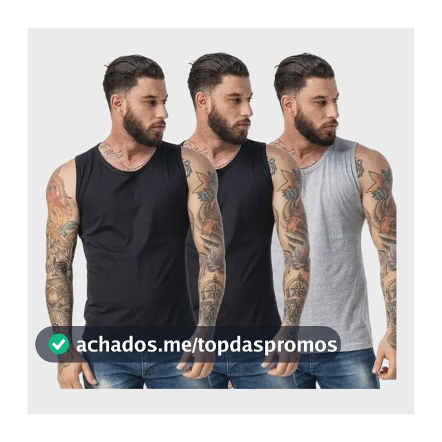Kit Com 3 Regatas Masculinas Machão Verão Algodão Premium