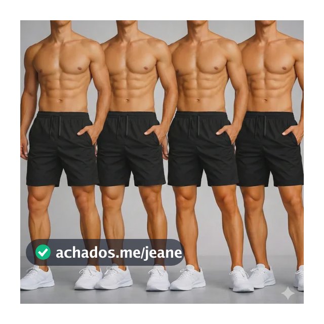 Kit 4 Short Tactel Masculino Casual Praia Bermuda Bolso