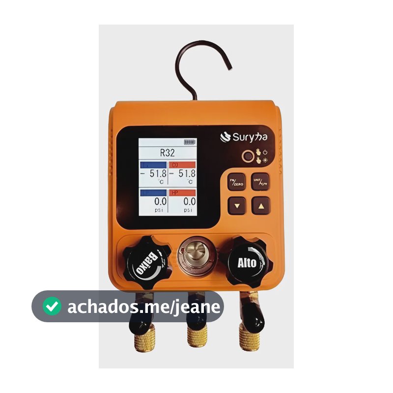 Manifold Digital Suryha Smart para 92 Gases Refrigerantes Sem Mangueiras