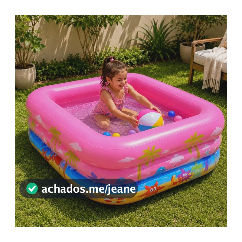 Piscina Infantil Divertida Inflável 225litros Leve E Segura Rosa-chiclete