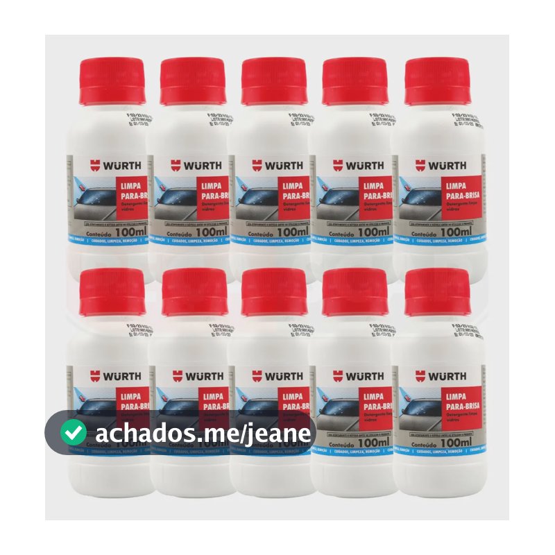 Kit 10 Limpa Para-brisa Concentrado Wurth 100ml para Carro