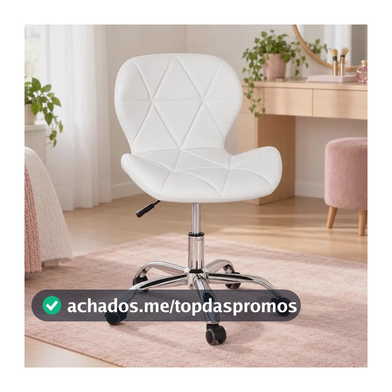 Cadeira De Escritório Eiffel Max Base Giratória Estofada com Regulagem de Altura e Rodizio em Silicone | Império Brazil Business Cor Branco