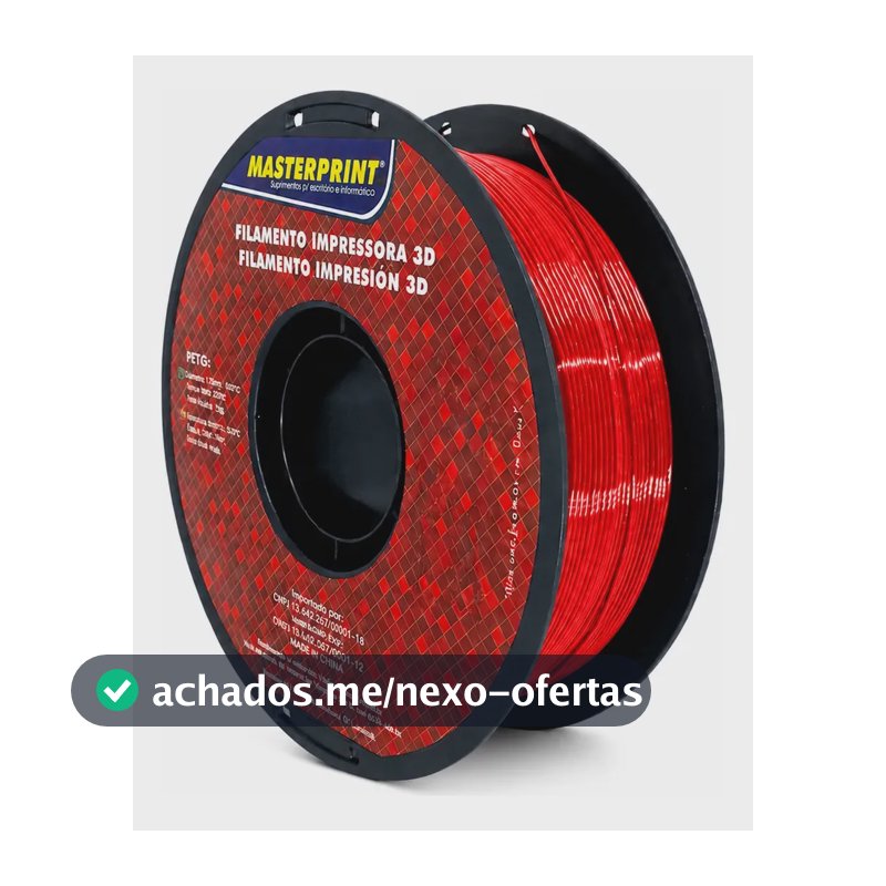 Filamento Para Impressão 3d Petg 1,75 Mm 1 Kg Masterprint Cor Vermelho