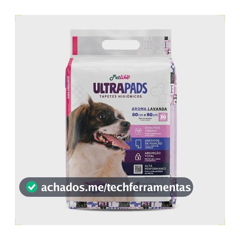 Tapete Higiênico Petlike Ultra Pads Lavanda 80x60 30 Un