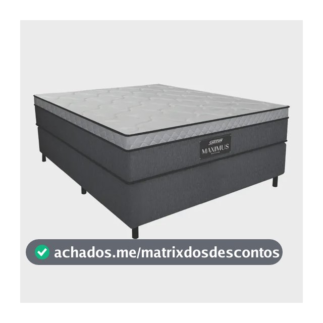 Cama Box Casal Colchão Gazin Maximus Molas Ensacadas 138x188x62cm Linho Grafite / Branco - Suporta até 120Kg por Pessoa
