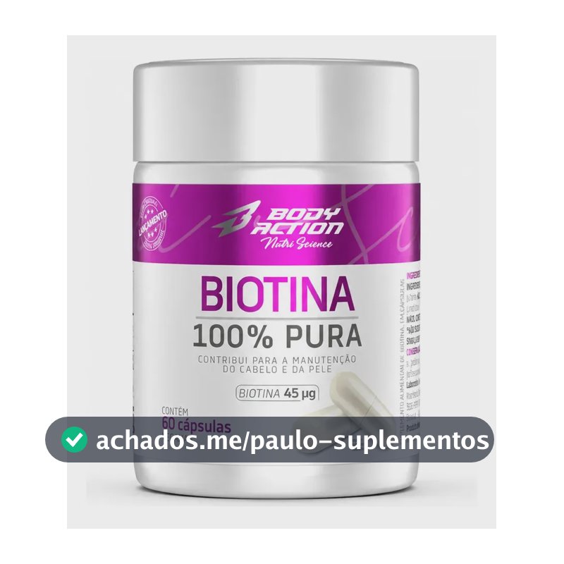 Biotina Bodyaction em cápsula Sem sabor x 200mL de 60 un