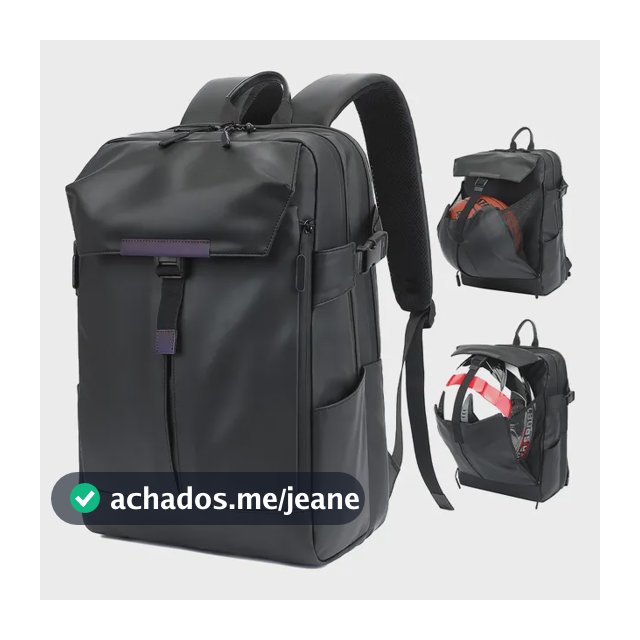 Mochila Notebook Impermeável Escolar Feminina Masculina Preto Couros