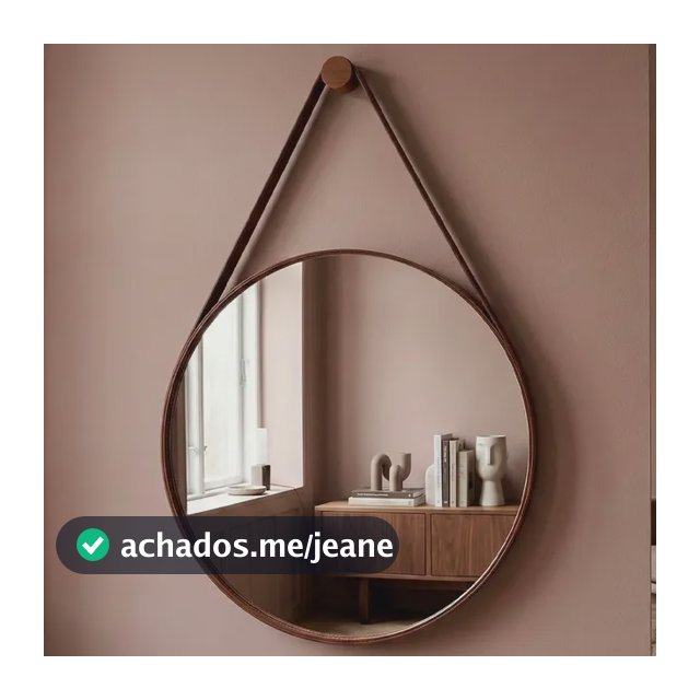 Espelho Redondo Decorativo Adnet Escandinavo 30cm + Suporte