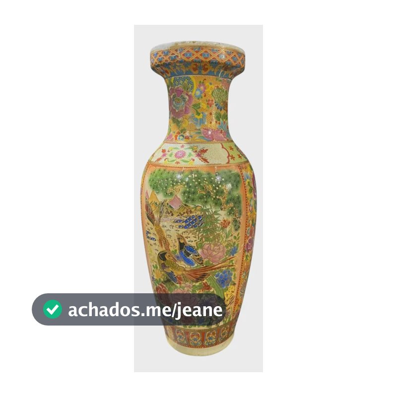 Vaso Decorativo Cerâmica Estilo Oriental Nakasaki Bege 35x16x16