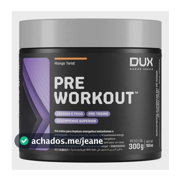 Pré Treino Dux Original 300g Em Pó Manga