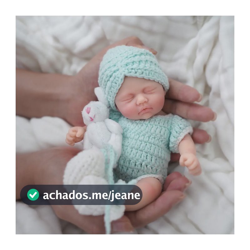 Brastoy Boneca Bebê Reborn Azul Mini Adorável Com Conjunto Silicone Sólido