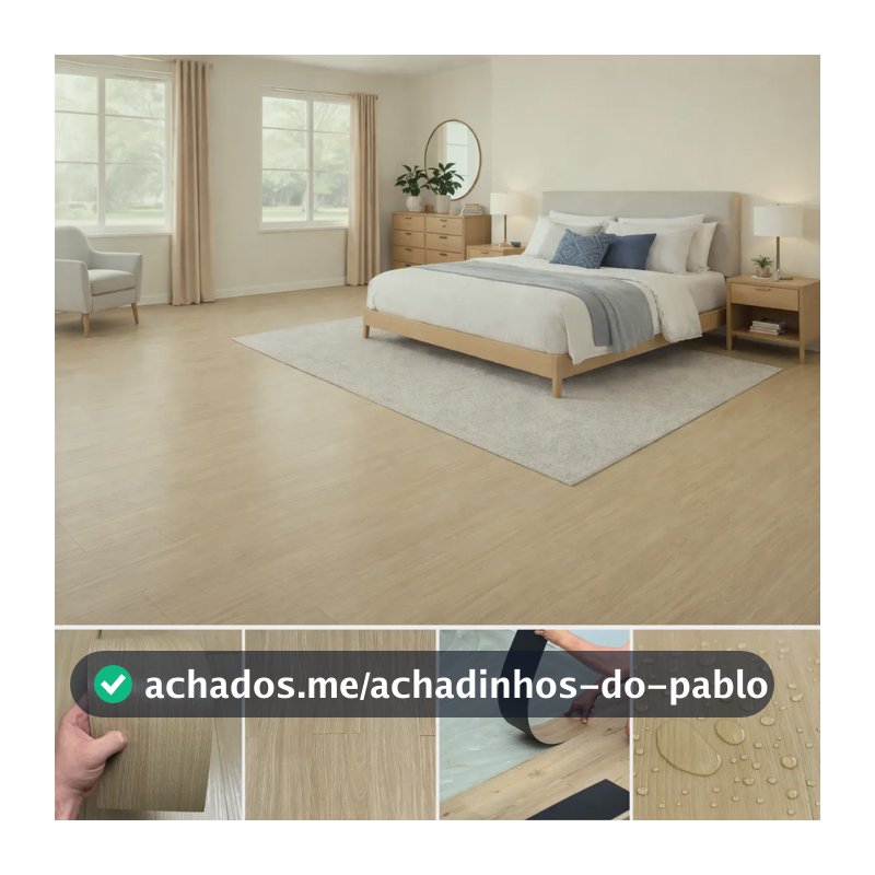 Piso Vinílico Autocolante Régua Adesiva Madeira 1,67m2 Carvalho Premium - Champagne