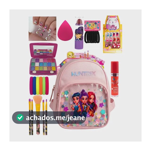 Mochila Kpop Huntrix+ Kit Maquiagem Infantil Completo Anvisa