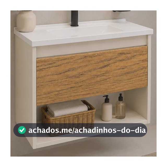 Gabinete Para Banheiro 59cm Com Cuba Pia Armário Lavabo