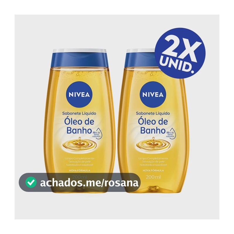 NIVEA KIT Sabonete Líquido Óleo de Banho 200ml - 2 Unidades