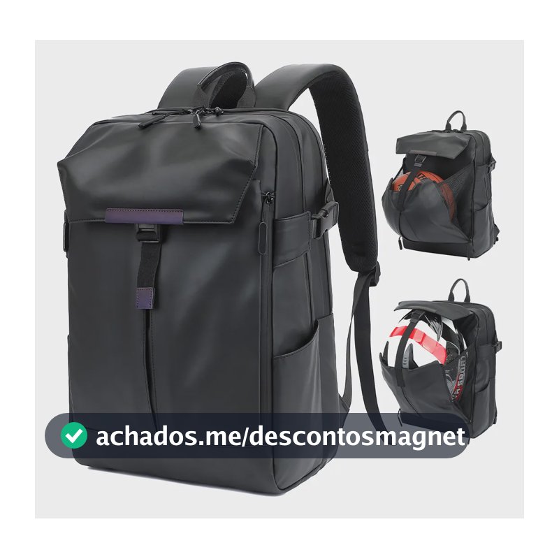 Mochila Notebook Impermeável Escolar Feminina Masculina Preto Couros