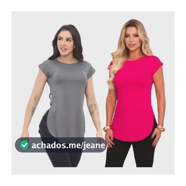 Kit 2 Blusas Long Tapa Bumbum Academia Fitness Ref 43