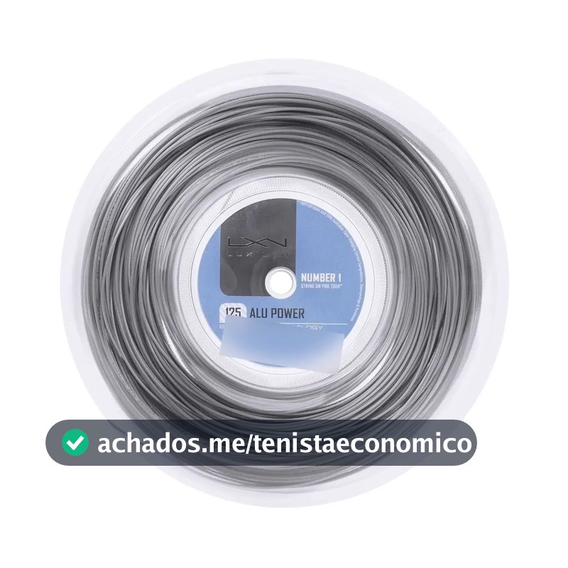 Corda Luxilon Alu Power 16L 1.25mm Prateado Rolo 200m Tênis