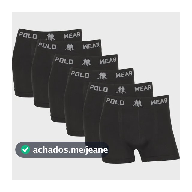 Kit 6 Cuecas Boxer Polo Wear Microfibra Sem Costura Original