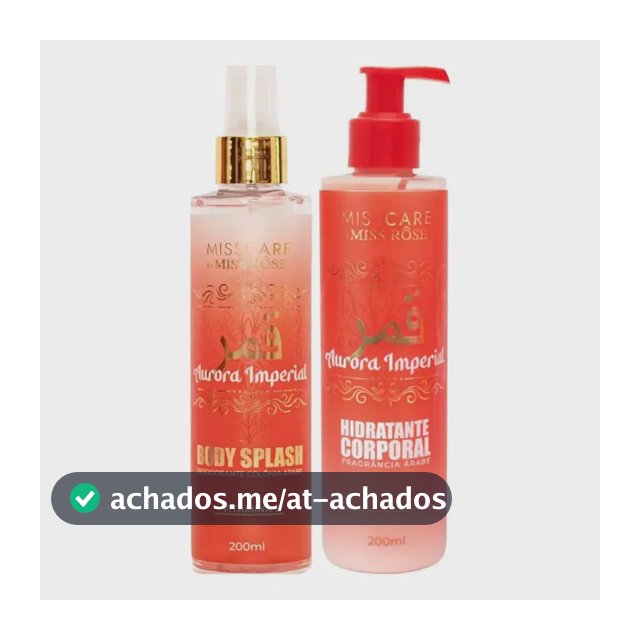Kit Body Splash + Creme Hidratante Aurora Imperial Miss Rôse