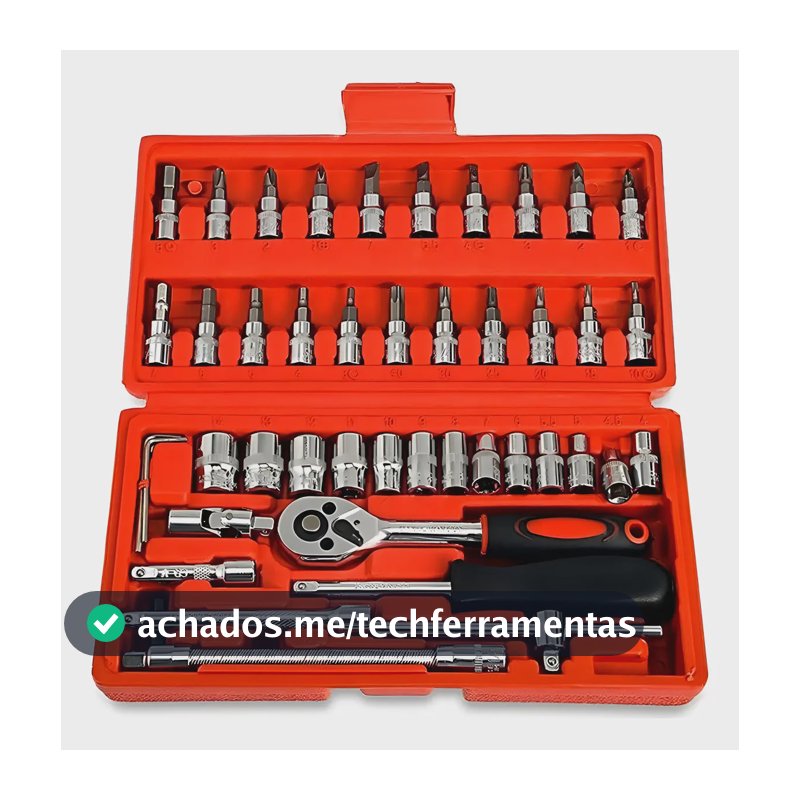 Kit Tf Imports De Ferramentas Multiuso Com 46 Peças E Maleta Kit De Ferramentas Multiuso