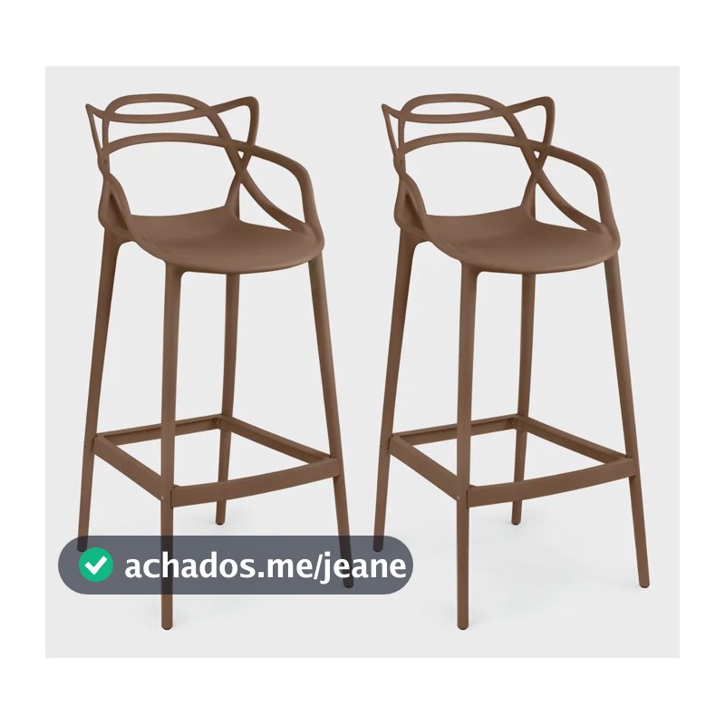 Kit 2 Banquetas Allegra Com Encosto Design Cozinha/bancada Cor Marrom
