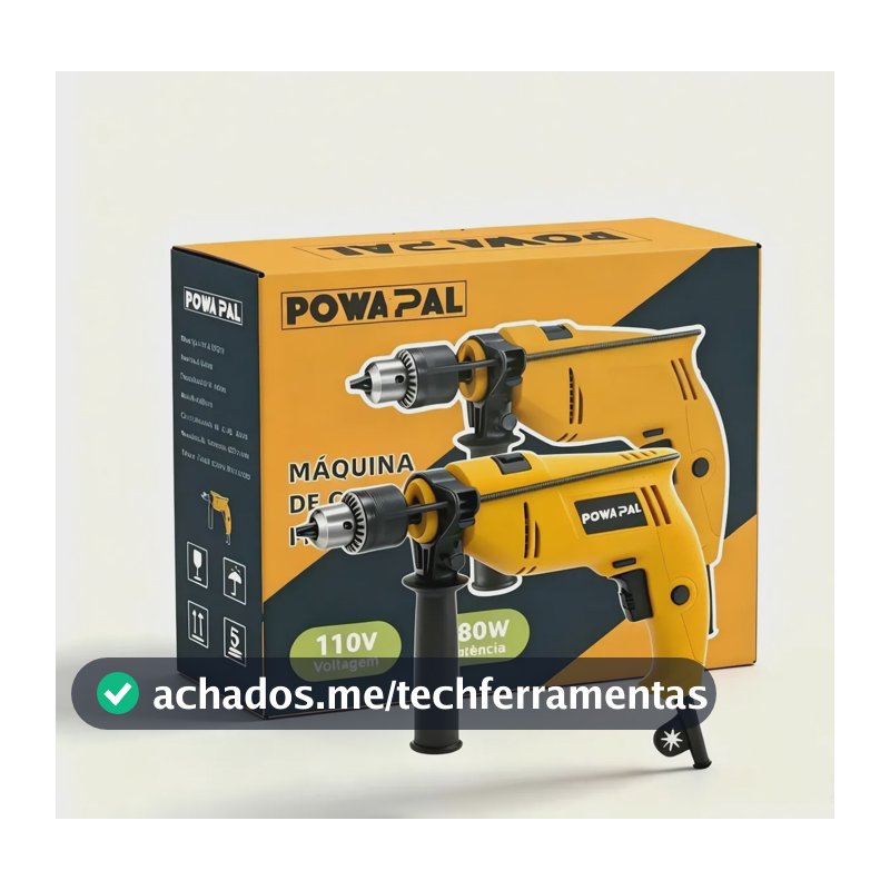 Parafusadeira Furadeira De Impacto Powapal 13c  480w Amarela Amarelo 110v 50/60hz
