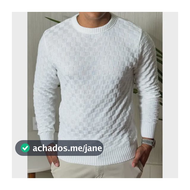 Suéter Masculino Lã Tricot Manga Longa Xadrez Blusa De Frio
