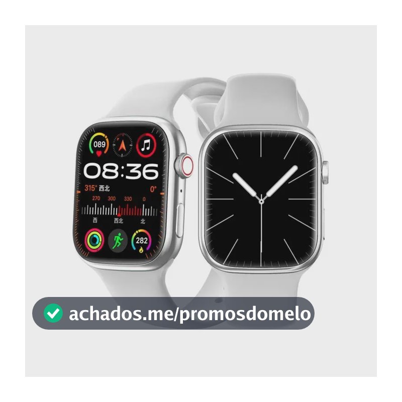 Smartwatch Belteenk Watch 11 com Tela de 2.01" HD, Chamadas Bluetooth e Monitor de Saúde em Branco