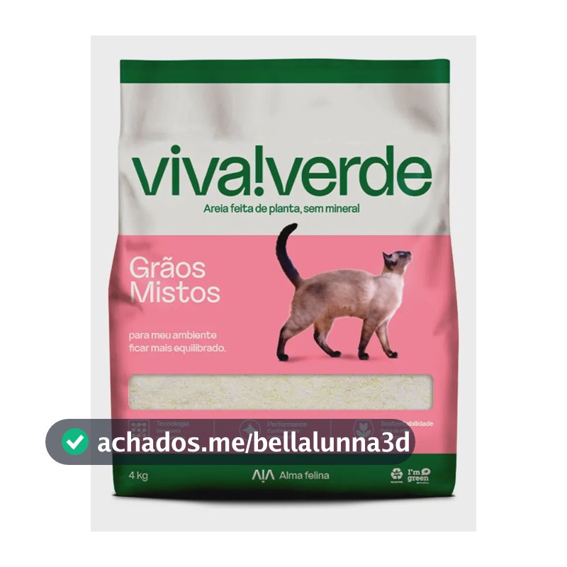 Areia Higiênica para Gatos Viva!Verde - Grãos Mistos - 4kg - Natural